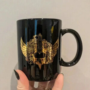Vintage bon Jovi black gold mug